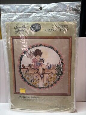 Vintage Candamar Little Girl on the Wall Counted Cross Stitch Kit 50354